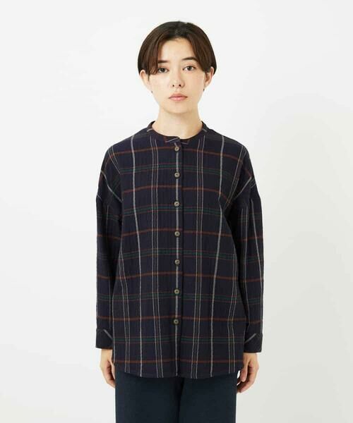 Maison de CINQ / メゾン ドゥ サンク シャツ・ブラウス | [日本製]二重織チェック前開きブラウス | 詳細7