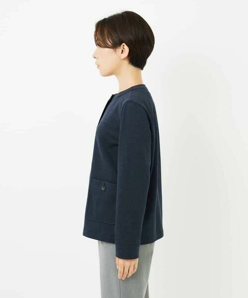 Maison de CINQ / メゾン ドゥ サンク ノーカラージャケット | [セットアップ対応]デニムジャージーノーカラージャケット | 詳細12