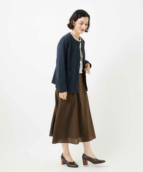 Maison de CINQ / メゾン ドゥ サンク ノーカラージャケット | [セットアップ対応]デニムジャージーノーカラージャケット | 詳細27