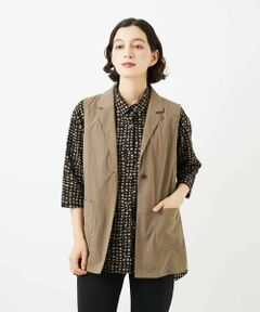 Maison de CINQ / メゾン ドゥ サンク ベスト | ナイロンストレッチテーラードカラージレ