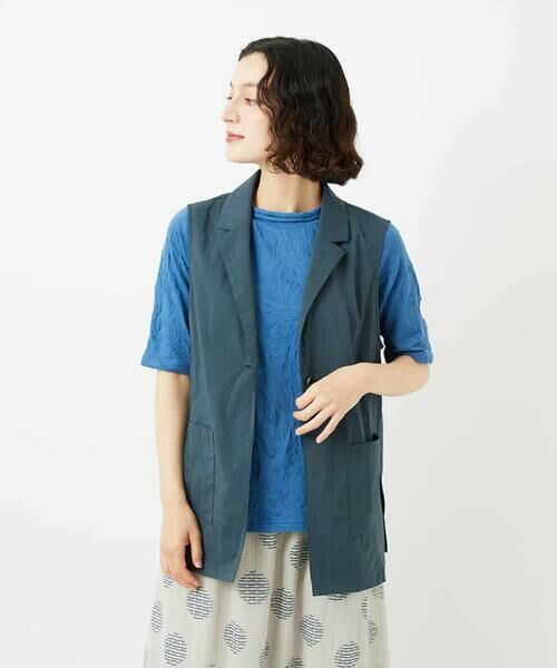 Maison de CINQ / メゾン ドゥ サンク ベスト | ナイロンストレッチテーラードカラージレ | 詳細1