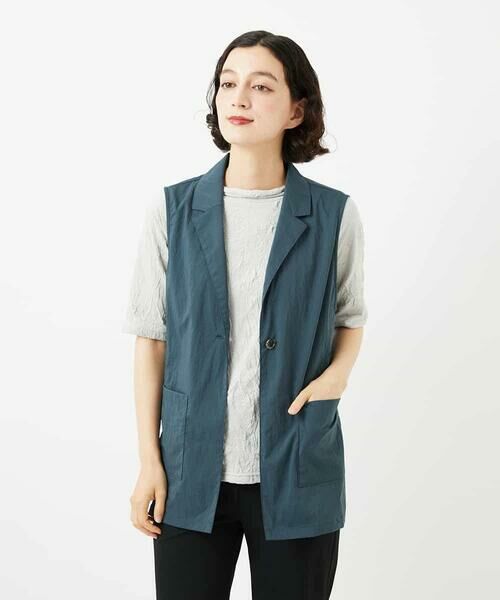 Maison de CINQ / メゾン ドゥ サンク ベスト | ナイロンストレッチテーラードカラージレ | 詳細2