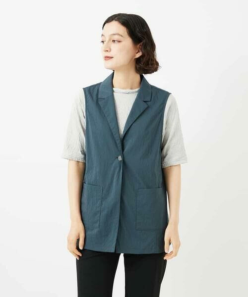 Maison de CINQ / メゾン ドゥ サンク ベスト | ナイロンストレッチテーラードカラージレ | 詳細3
