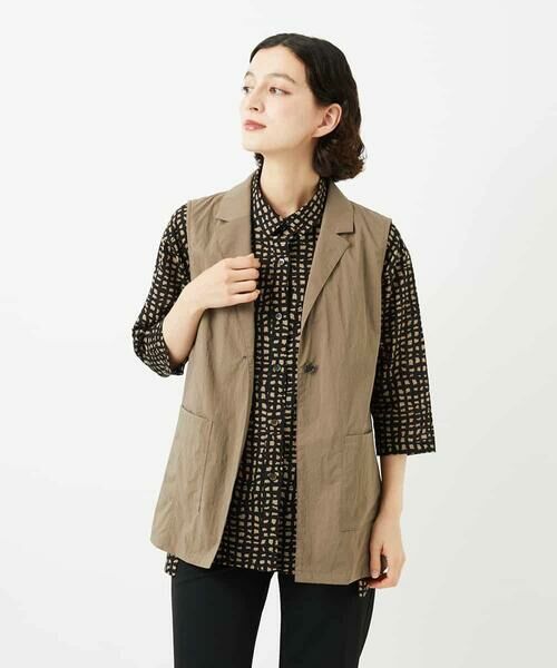 Maison de CINQ / メゾン ドゥ サンク ベスト | ナイロンストレッチテーラードカラージレ | 詳細7