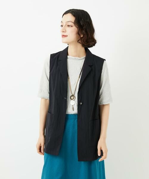 Maison de CINQ / メゾン ドゥ サンク ベスト | ナイロンストレッチテーラードカラージレ | 詳細9