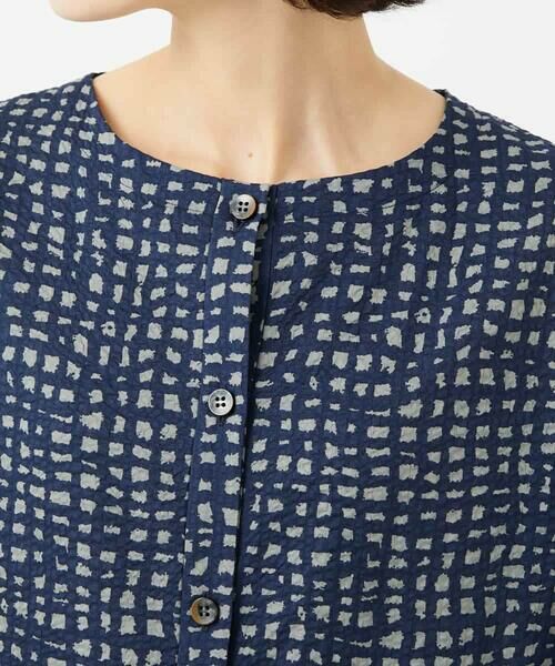 Maison de CINQ / メゾン ドゥ サンク ロング・マキシ丈ワンピース | [日本製]ミラクルウェーブブロックプリントワンピース | 詳細13