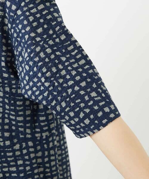 Maison de CINQ / メゾン ドゥ サンク ロング・マキシ丈ワンピース | [日本製]ミラクルウェーブブロックプリントワンピース | 詳細14