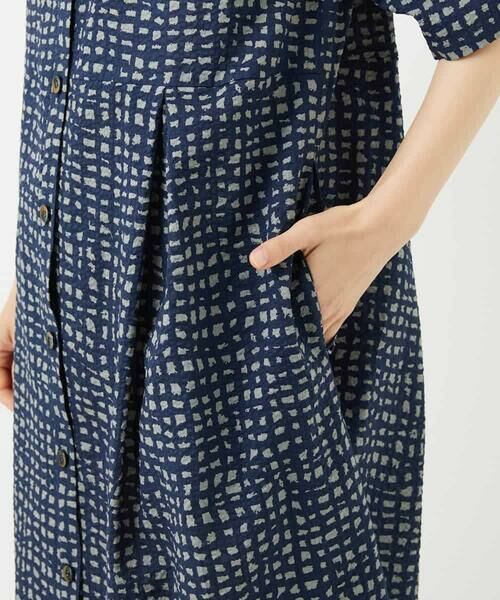Maison de CINQ / メゾン ドゥ サンク ロング・マキシ丈ワンピース | [日本製]ミラクルウェーブブロックプリントワンピース | 詳細15