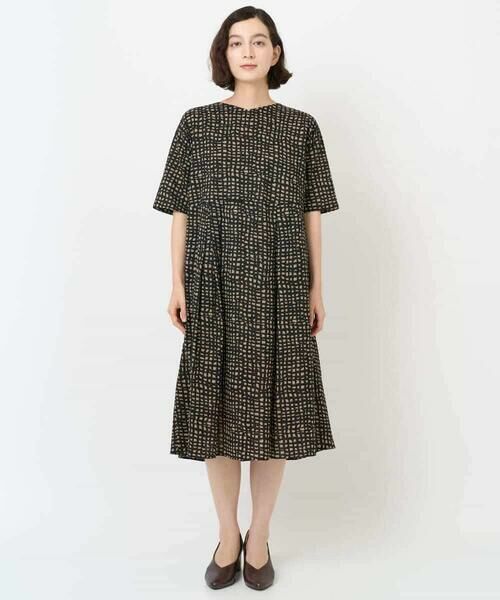 Maison de CINQ / メゾン ドゥ サンク ロング・マキシ丈ワンピース | [日本製]ミラクルウェーブブロックプリントワンピース | 詳細20