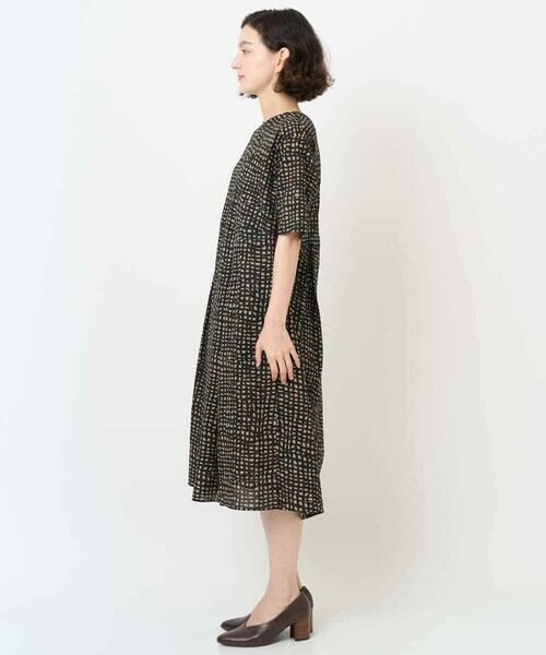 Maison de CINQ / メゾン ドゥ サンク ロング・マキシ丈ワンピース | [日本製]ミラクルウェーブブロックプリントワンピース | 詳細21