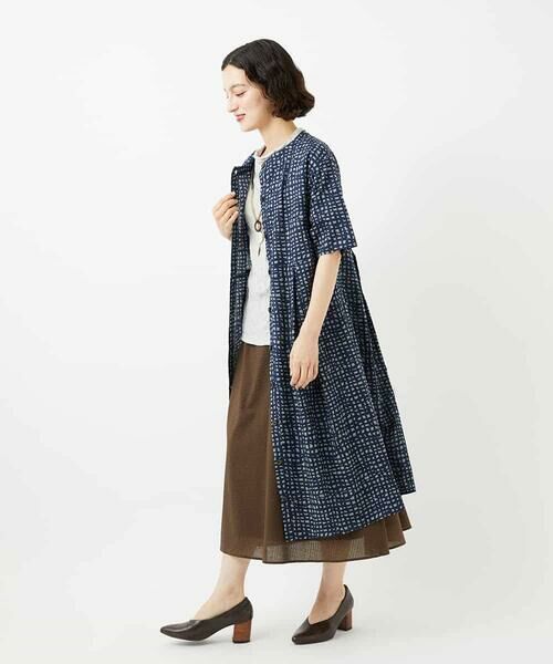 Maison de CINQ / メゾン ドゥ サンク ロング・マキシ丈ワンピース | [日本製]ミラクルウェーブブロックプリントワンピース | 詳細23