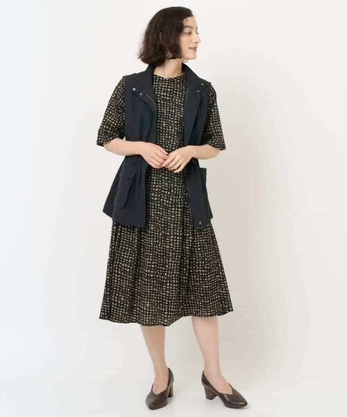 Maison de CINQ / メゾン ドゥ サンク ロング・マキシ丈ワンピース | [日本製]ミラクルウェーブブロックプリントワンピース | 詳細26