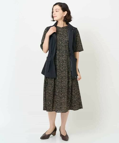 Maison de CINQ / メゾン ドゥ サンク ロング・マキシ丈ワンピース | [日本製]ミラクルウェーブブロックプリントワンピース | 詳細27