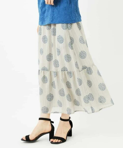 Maison de CINQ / メゾン ドゥ サンク ロング・マキシ丈スカート | [日本製]サッカードットプリントスカート | 詳細1