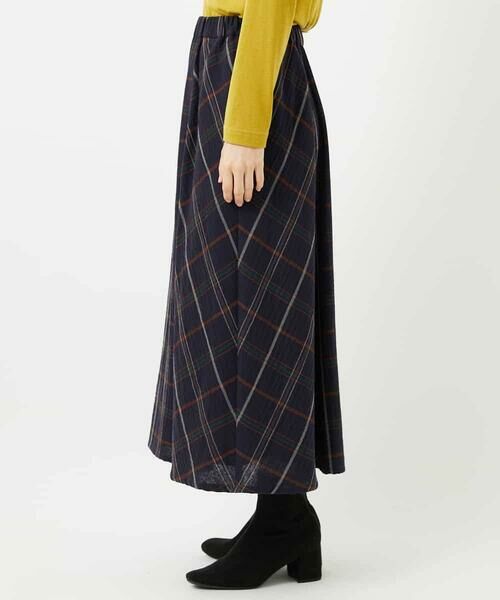 Maison de CINQ / メゾン ドゥ サンク ロング・マキシ丈スカート | [日本製]二重織チェックスカート | 詳細11