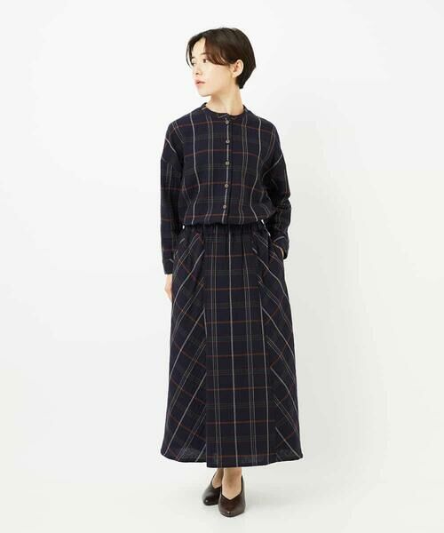 Maison de CINQ / メゾン ドゥ サンク ロング・マキシ丈スカート | [日本製]二重織チェックスカート | 詳細13