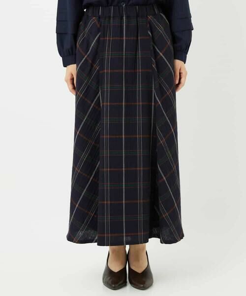 Maison de CINQ / メゾン ドゥ サンク ロング・マキシ丈スカート | [日本製]二重織チェックスカート | 詳細2