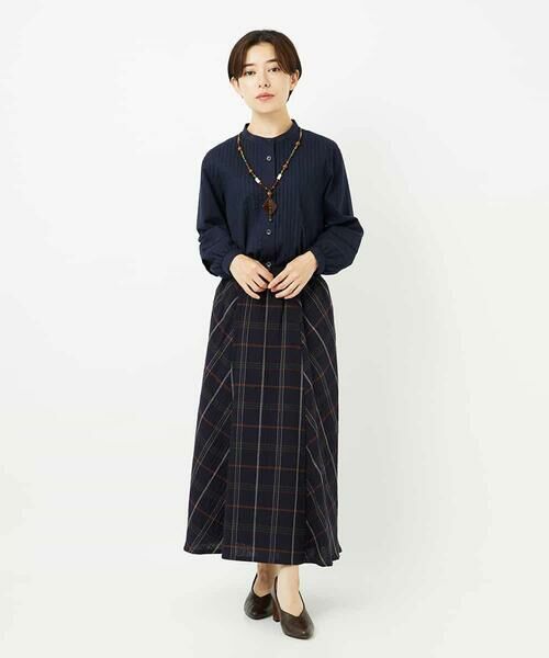 Maison de CINQ / メゾン ドゥ サンク ロング・マキシ丈スカート | [日本製]二重織チェックスカート | 詳細23