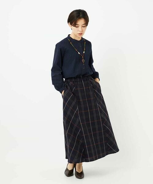 Maison de CINQ / メゾン ドゥ サンク ロング・マキシ丈スカート | [日本製]二重織チェックスカート | 詳細25