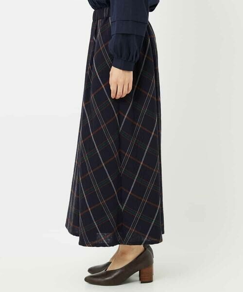 Maison de CINQ / メゾン ドゥ サンク ロング・マキシ丈スカート | [日本製]二重織チェックスカート | 詳細3