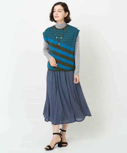 Maison de CINQ / メゾン ドゥ サンク ロング・マキシ丈スカート | [セットアップ対応]デニムライクプリントスカート | 詳細13