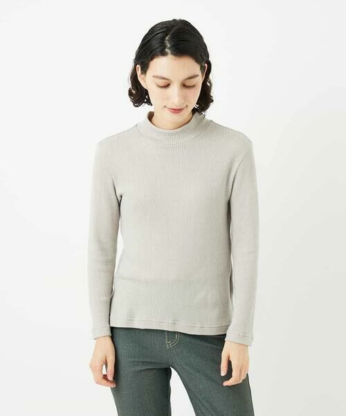 Maison de CINQ / メゾン ドゥ サンク カットソー | エアーコットンストライプ柄ハイネックカットソー | 詳細1