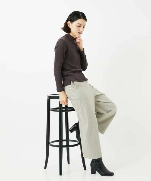 Maison de CINQ / メゾン ドゥ サンク カットソー | エアーコットンストライプ柄ハイネックカットソー | 詳細14