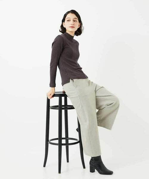 Maison de CINQ / メゾン ドゥ サンク カットソー | エアーコットンストライプ柄ハイネックカットソー | 詳細16