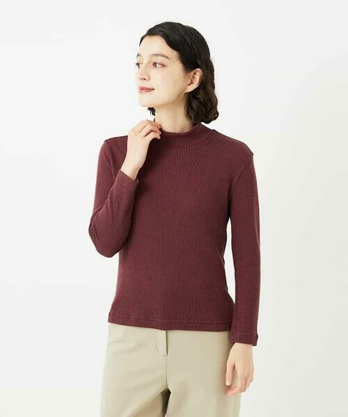 Maison de CINQ / メゾン ドゥ サンク カットソー | エアーコットンストライプ柄ハイネックカットソー | 詳細3