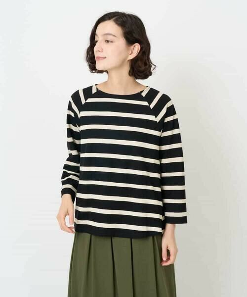 Maison de CINQ / メゾン ドゥ サンク カットソー | [日本製]抜染ボーダープリントカットソー | 詳細1