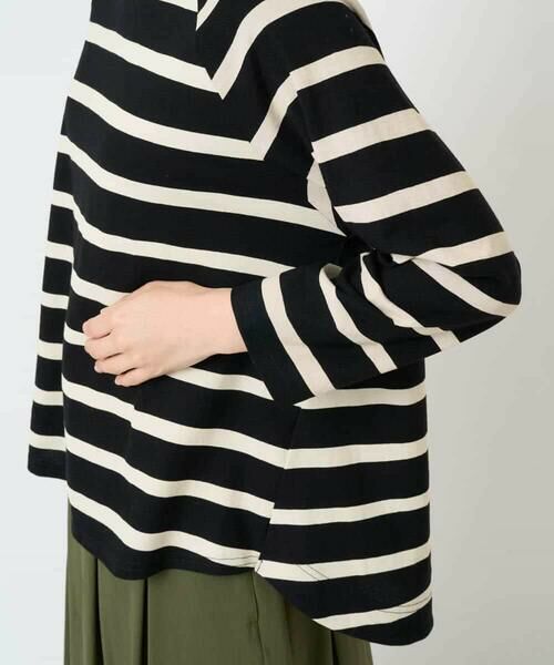 Maison de CINQ / メゾン ドゥ サンク カットソー | [日本製]抜染ボーダープリントカットソー | 詳細11