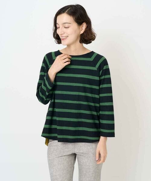 Maison de CINQ / メゾン ドゥ サンク カットソー | [日本製]抜染ボーダープリントカットソー | 詳細4