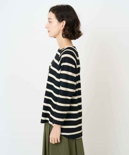 Maison de CINQ / メゾン ドゥ サンク カットソー | [日本製]抜染ボーダープリントカットソー | 詳細8