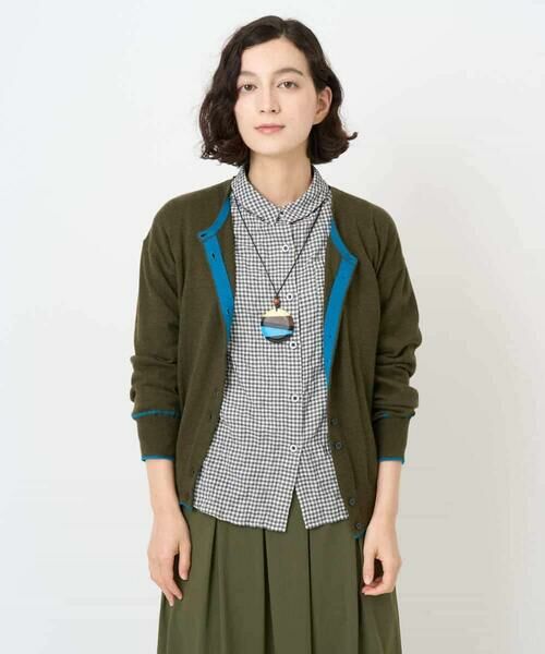 Maison de CINQ / メゾン ドゥ サンク カーディガン・ボレロ | シルク混ニットカーディガン（ダークカーキ）