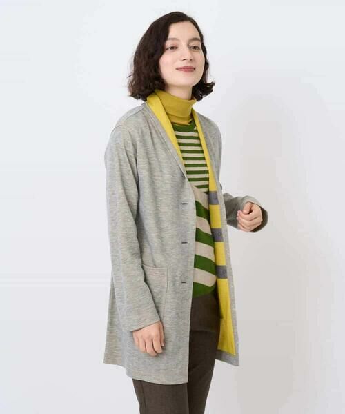 Maison de CINQ/メゾン ドゥ サンク [日本製]リヨセルダブルフェイスジャージジャケット ライトグレー S