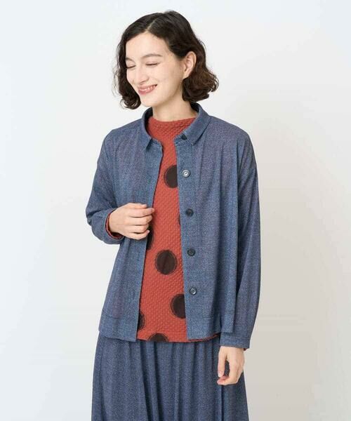 Maison de CINQ / メゾン ドゥ サンク シャツ・ブラウス | [セットアップ対応]デニムライクプリントカットソーブラウス | 詳細1