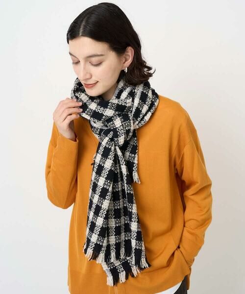 Maison de CINQ / メゾン ドゥ サンク マフラー・ショール・スヌード・ストール | ラメツイードチェックウールストール | 詳細1