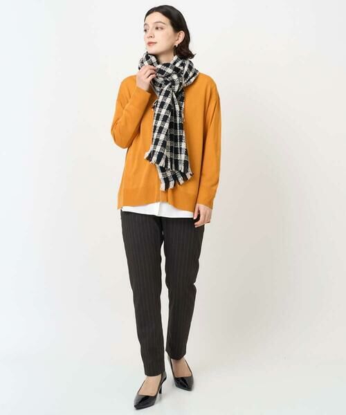 Maison de CINQ / メゾン ドゥ サンク マフラー・ショール・スヌード・ストール | ラメツイードチェックウールストール | 詳細10