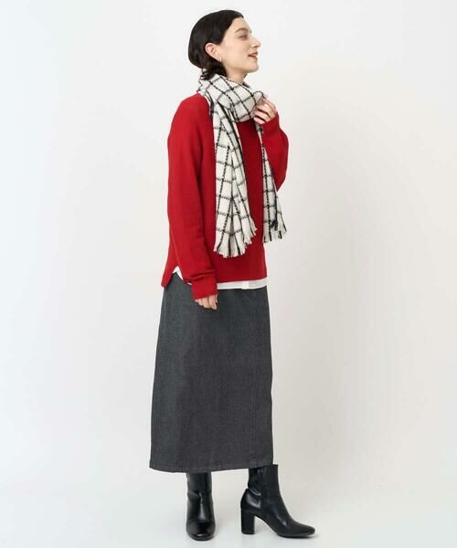 Maison de CINQ / メゾン ドゥ サンク マフラー・ショール・スヌード・ストール | ラメツイードチェックウールストール | 詳細12
