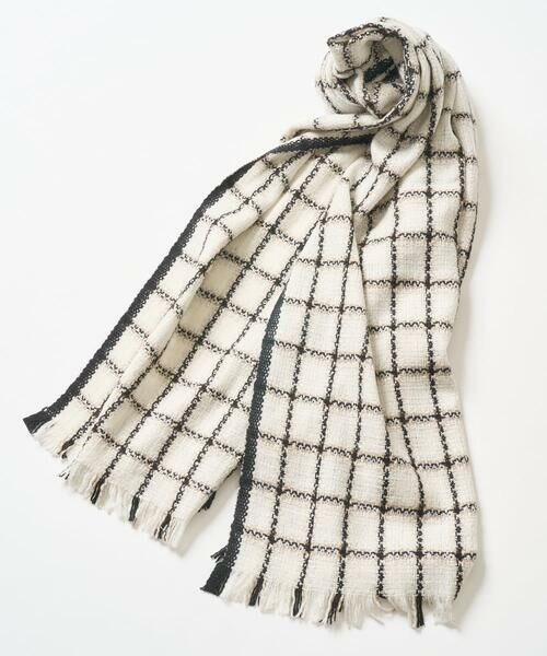 Maison de CINQ / メゾン ドゥ サンク マフラー・ショール・スヌード・ストール | ラメツイードチェックウールストール | 詳細6