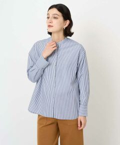 Maison de CINQ / メゾン ドゥ サンク シャツ・ブラウス | [日本製]タイプライターストライプバンドカラーシャツ