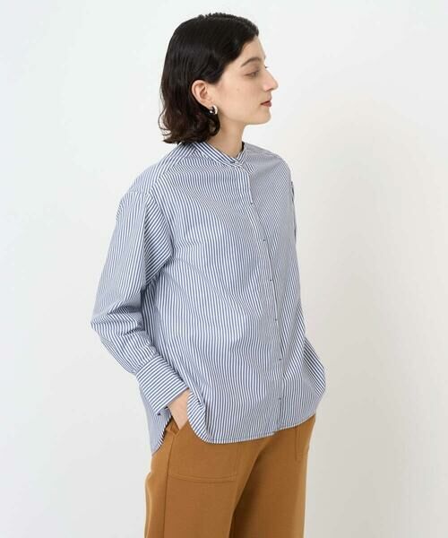 Maison de CINQ / メゾン ドゥ サンク シャツ・ブラウス | [日本製]タイプライターストライプバンドカラーシャツ | 詳細1