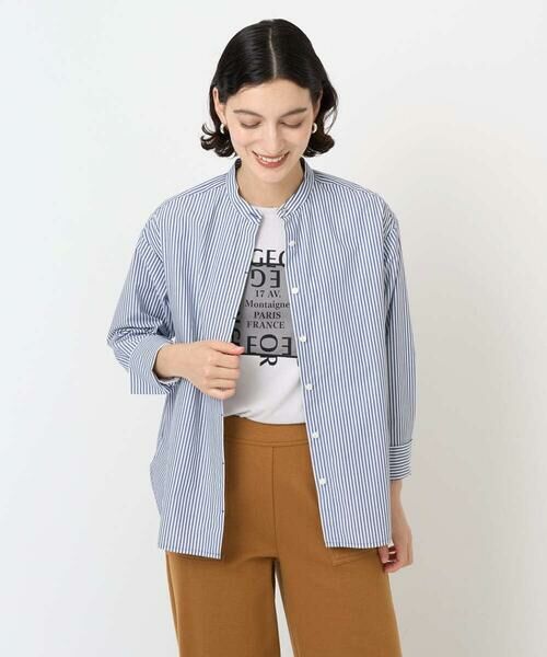 Maison de CINQ / メゾン ドゥ サンク シャツ・ブラウス | [日本製]タイプライターストライプバンドカラーシャツ | 詳細12