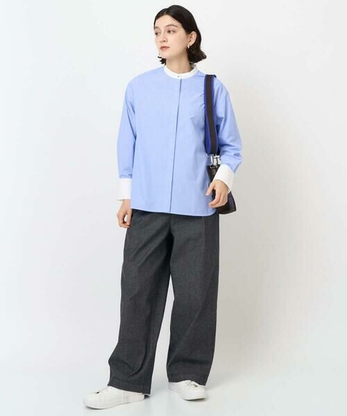 Maison de CINQ / メゾン ドゥ サンク シャツ・ブラウス | [日本製]タイプライターストライプバンドカラーシャツ | 詳細14