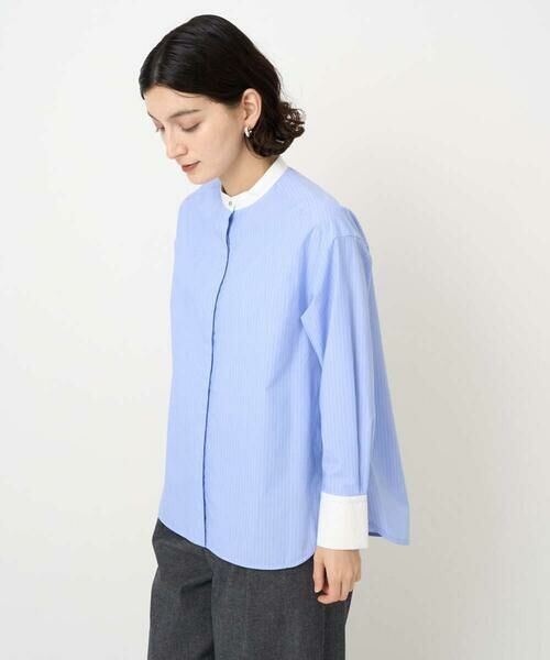 Maison de CINQ / メゾン ドゥ サンク シャツ・ブラウス | [日本製]タイプライターストライプバンドカラーシャツ | 詳細2