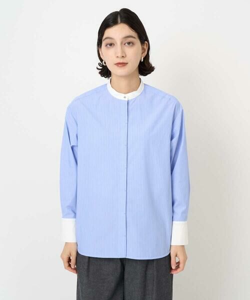 Maison de CINQ / メゾン ドゥ サンク シャツ・ブラウス | [日本製]タイプライターストライプバンドカラーシャツ | 詳細4