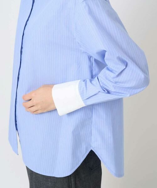 Maison de CINQ / メゾン ドゥ サンク シャツ・ブラウス | [日本製]タイプライターストライプバンドカラーシャツ | 詳細8