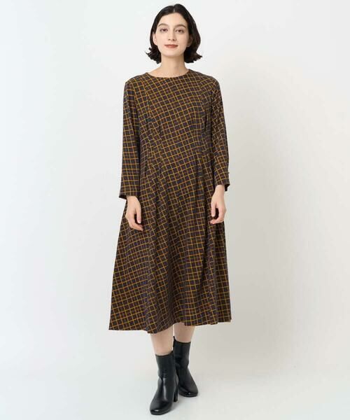 Maison de CINQ / メゾン ドゥ サンク ロング・マキシ丈ワンピース | Aラインオパールチェックワンピース | 詳細1