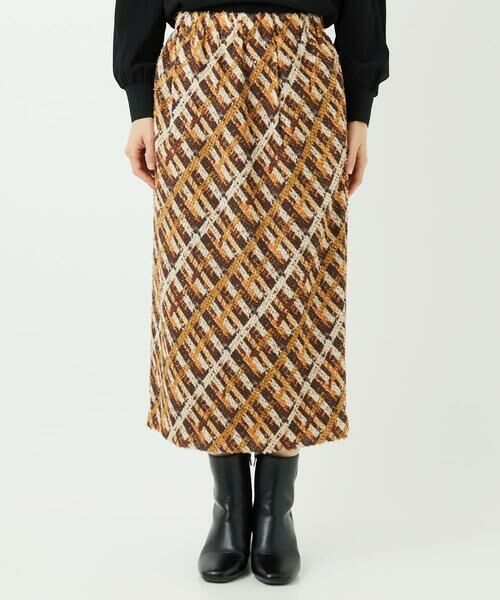 Maison de CINQ / メゾン ドゥ サンク ロング・マキシ丈スカート | [日本製]フェザーナロータイトチェックスカート | 詳細3