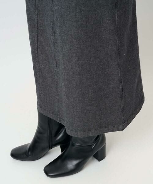 Maison de CINQ / メゾン ドゥ サンク ロング・マキシ丈スカート | [セットアップ対応]セミタイトブラックデニムスカート | 詳細8